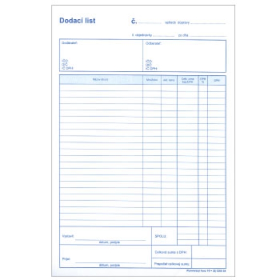 Obrázek Dodací list A4 samoprepis SK S 020