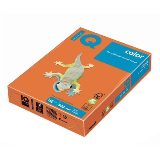 Obrázek Papír barevný IQ COLOR A4 160g - pomerančová / 250 listů