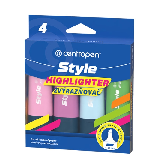 Obrázek Centropen Highlighter style 6252 soft - sada 4 ks