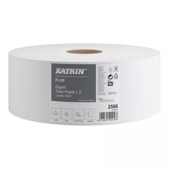 Obrázek Papír toaletní Katrin Gigant super white 280 mm 2566 / 6 ks