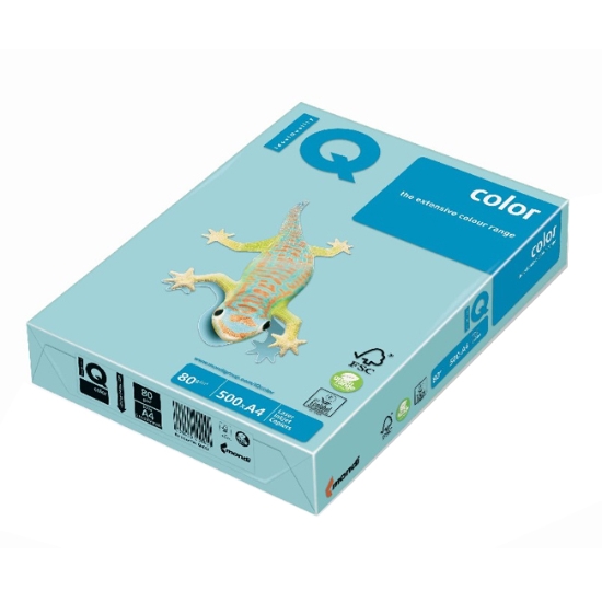 Obrázek Papír barevný IQ COLOR A4 80 g - blankytně modrá / 500 listů