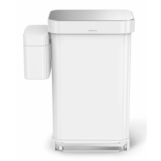 Obrázek Odpadkový koš Simplehuman na kompostovatelný odpad z kuchyně – 4l, bílá ocel