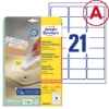 Obrázek Etikety Avery-Zweckform - Odnímatelné 63,5 x 38,1 mm A4 - bílá / 25+5 archů 