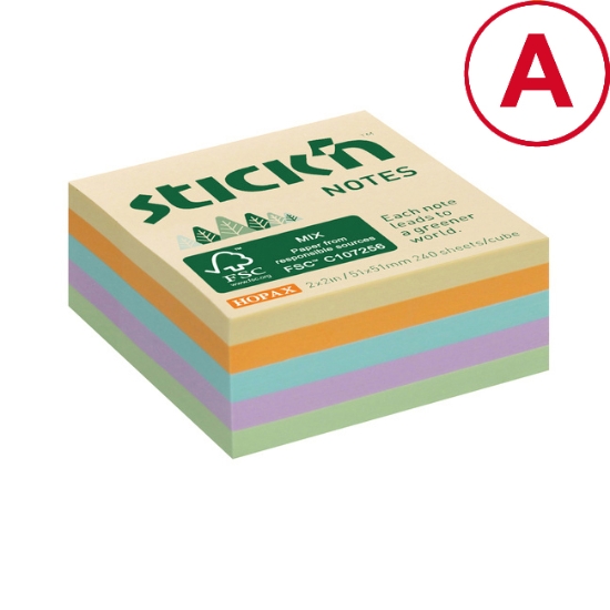 Obrázek Kostka mini samolepicí FSC  51 x 51 mm, luční mix - 240l