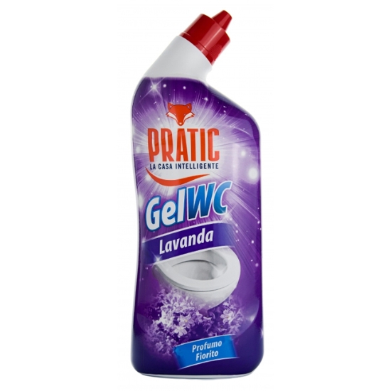 Obrázek Čistič WC gel, extra účinný, Pratic, levandule, 750 ml