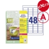 Obrázek Etikety Avery-Zweckform - Odnímatelné 45,7 x 21,2 mm - bílá  A4 / 20xA4