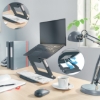 Obrázek Stojan nastavitelný Leitz Ergo na notebook s více úhly sklonu, 80% recyklovaného plastu, tm. šedý