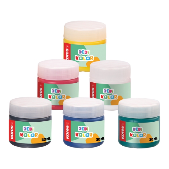 Obrázek Barvy prstové KORES Dedi Kolor 6x30 ml