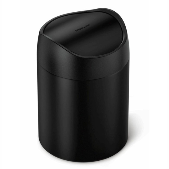 Obrázek Mini odpadkový koš na stůl Simplehuman, 1,5 l, matná černá ocel
