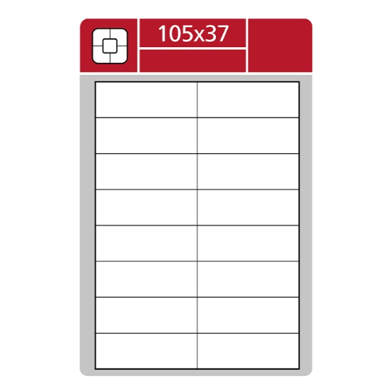 Obrázek Etiketa snímatelná 105 x 37 mm A4 - bílá / 100 archů