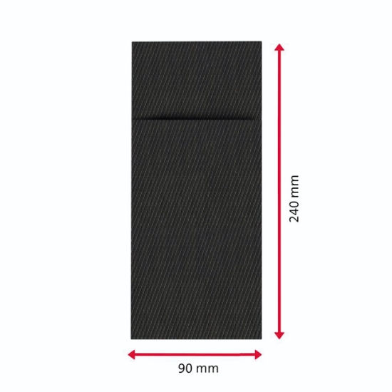 Obrázek Sada kapes na příbory RÁMEČKY 24 x 9 cm - antracit / 6 ks