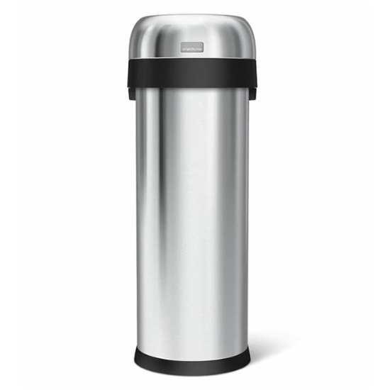 Obrázek Odpadkový koš Simplehuman pro obchodní prostory – 50 L, SLIM, otevřený, kartáčovaný nerez
