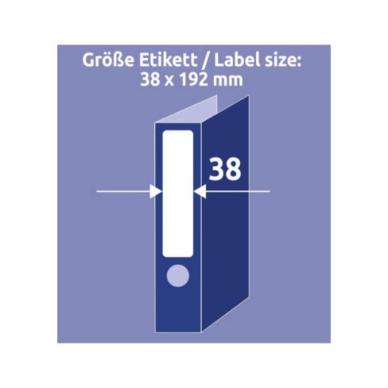 Obrázek Etikety Avery-Zweckform - Na pořadače 38 x 192 mm- bílá / 25+5 archů
