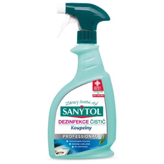 Obrázek Čistič na koupelny SANYTOL Professional, eukalyptus, 750 ml