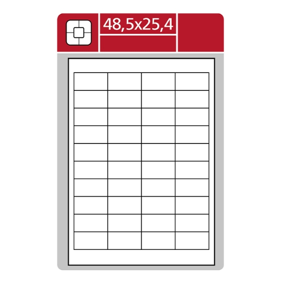 Obrázek Etiketa snímatelná 48,5 x 25,4 mm A4 - bílá/ 100 archů
