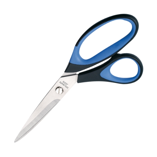 Obrázek Nůžky Spoko kancelářské - Ergonomy, 21 cm, asymetrické, bílomodré