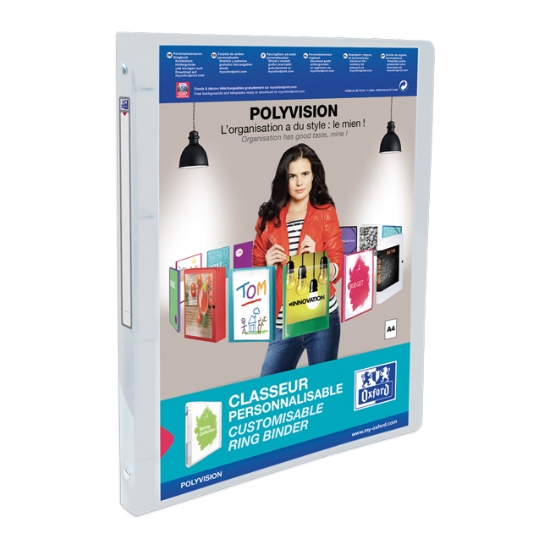 Obrázek Pořadač prezentační 4 kroužky BANTEX Transparent šíře hřbetu 30 mm - čirá