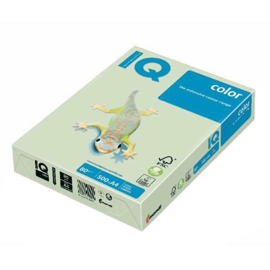Obrázek Papír barevný IQ COLOR A4 80 g - světle zelená / 500 listů