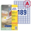 Obrázek Etikety Avery-Zweckform - Odnímatelné 25,4 x 10 mm - bílá  A4 / 25+5 archů