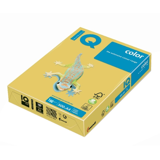 Obrázek Papír barevný IQ COLOR A4 160g - kanárkově žlutá / 250 listů