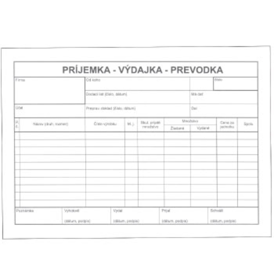Obrázek Príjemka - Výdajka - Prevodka A5 obyč. SK S 049