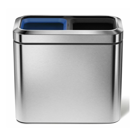 Obrázek Odpadkový koš na tříděný odpad, Simplehuman 20 l (10/10), otevřený, kartáčovaná nerez ocel