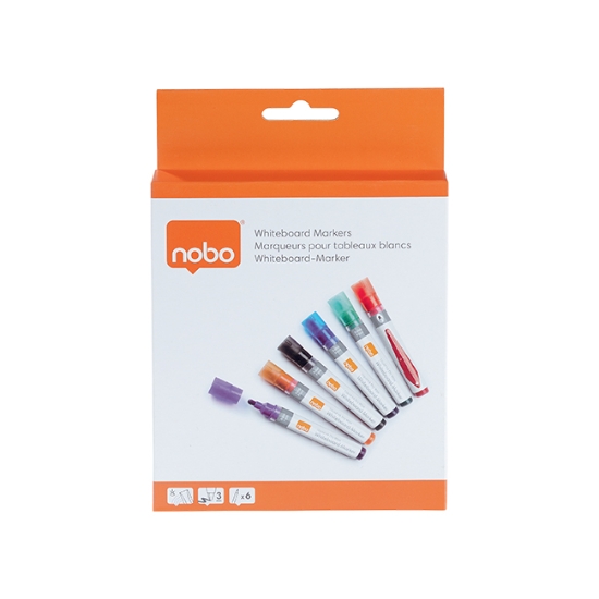 Obrázek Popisovač NOBO 3-in-1 LIQUID INK tenký - mix barev / 6 ks