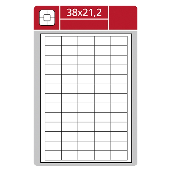 Obrázek Etiketa L 38 x 21,2 mm A4 - bílá / 100 archů
