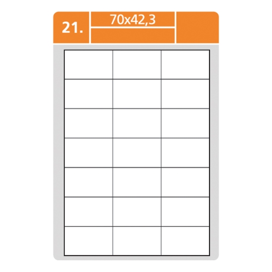 Obrázek Etiketa L 70 x 42,3 mm A4 - bílá /100 archů