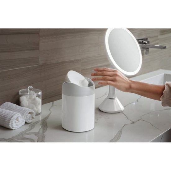 Obrázek Mini odpadkový koš na stůl Simplehuman, 1,5 l, bílá ocel