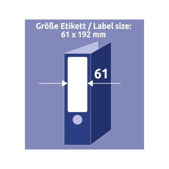 Obrázek Etikety Avery-Zweckform - Na pořadače 61 x 192 mm/ bílá 25+5 archů