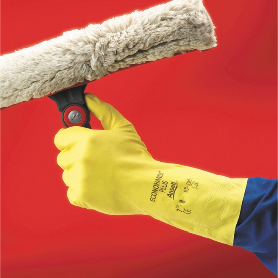 Obrázek Rukavice latexové pracovní Ansell 87-190/090 EconohandsPlus / L (8.5-9)