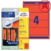 Obrázek Etikety Avery-Zweckform - Na pořadače 61 x 192 mm - červená / 20 archů