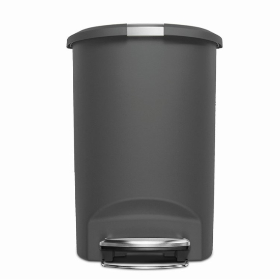 Obrázek Pedálový odpadkový koš Simplehuman – 50 l, půlkulatý, šedý plast
